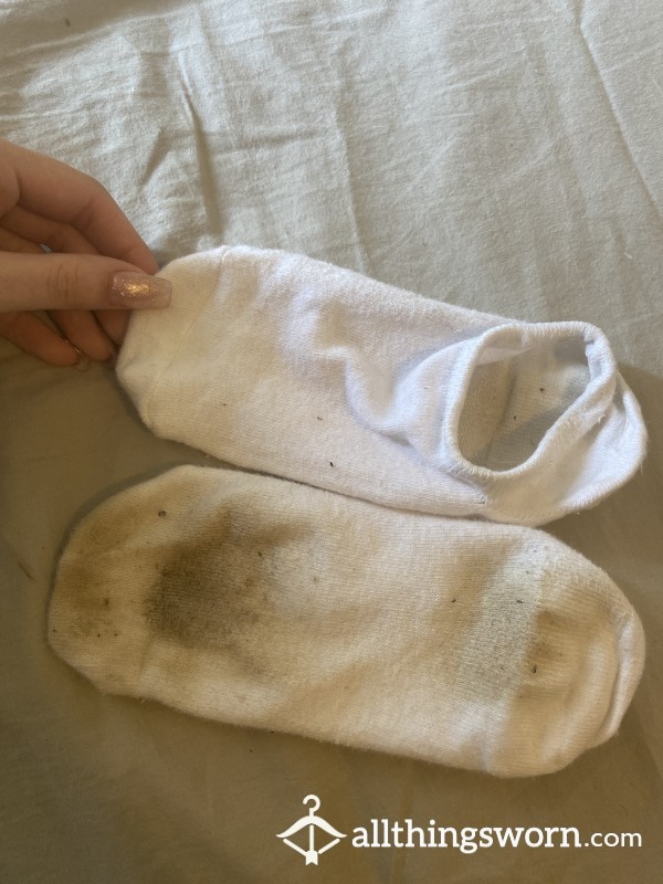 White Dirty Ankle Socks!