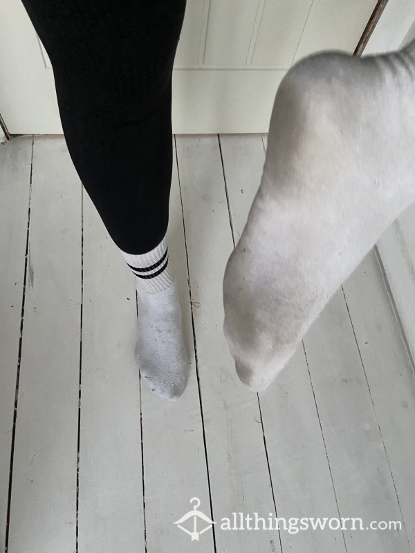 White Dirty Gym Socks