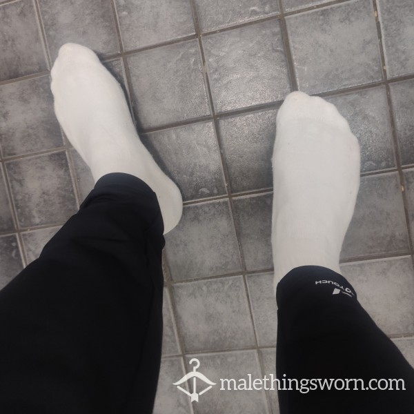 White Dirty Running Socks
