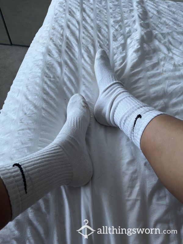 White Dirty Trainer Socks Nike