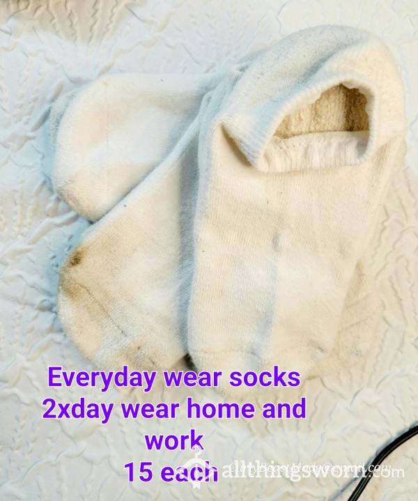 White Everyday Wear Socks Fit My 7.5 Feet