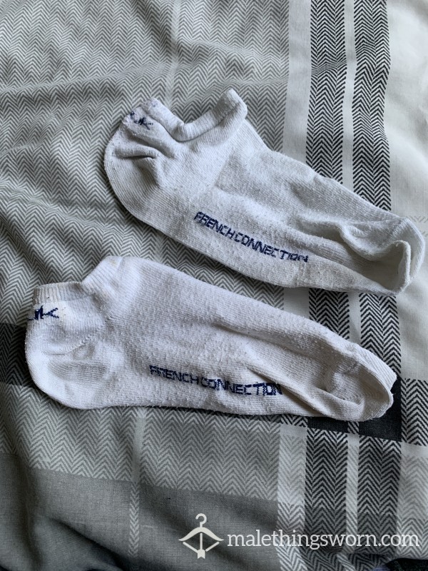 White Fc Blue Writing Socks