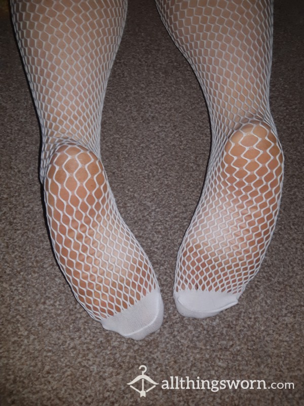 White Fishnet Photo Set - Feet, Legs, Bum & Upskirt
