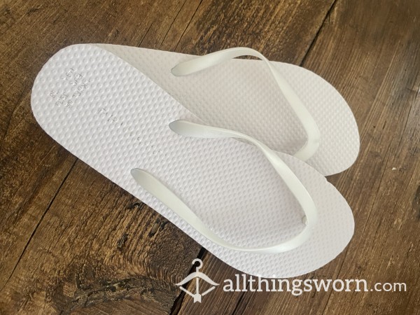 White Flip Flops - Ready To Be Dirtied Up However You Like