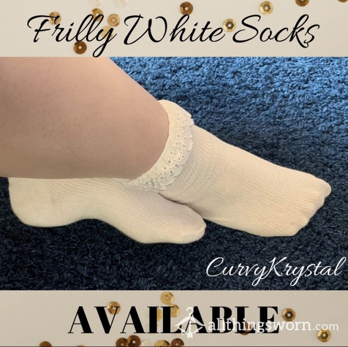 White Frilly Socks (FREE UK P&P)