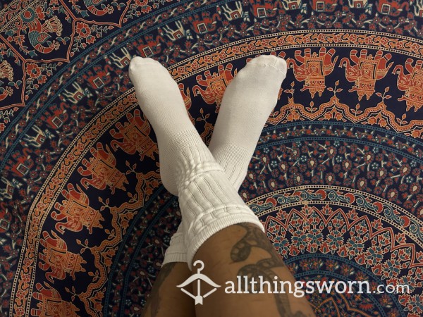White Cotton Generic Long Socks 3-Day Wear