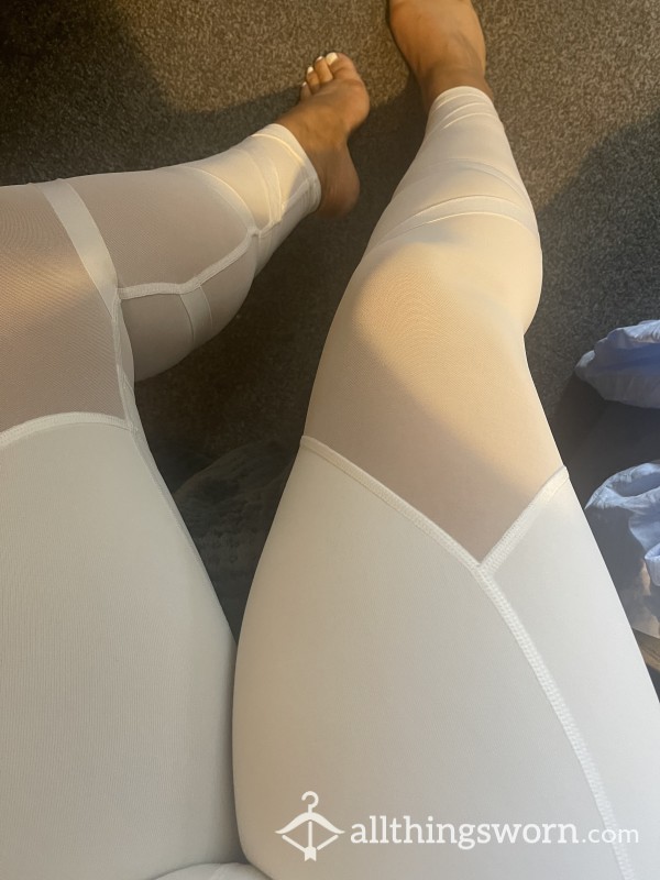 White Gym Leggings Victoria Secret (size Large)