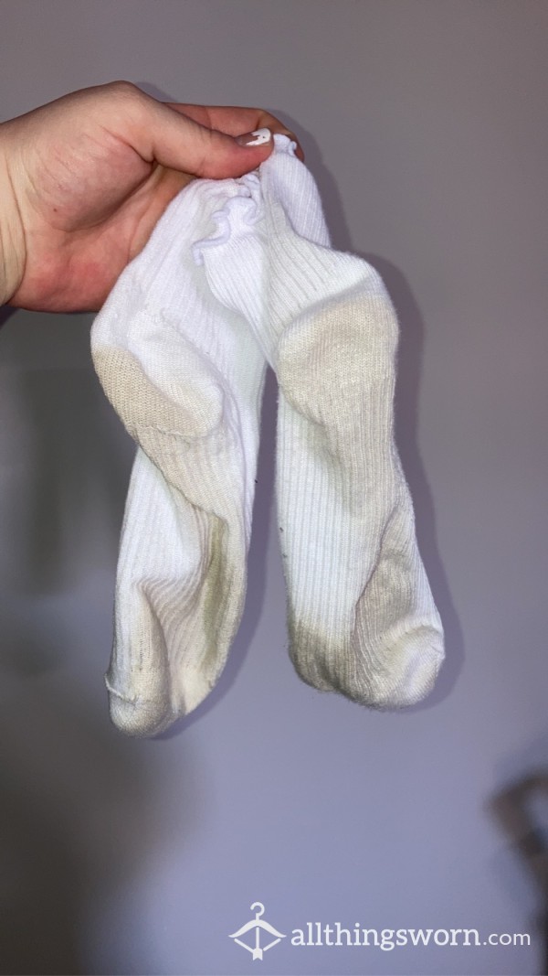 White Imprinted Cheesy Socks