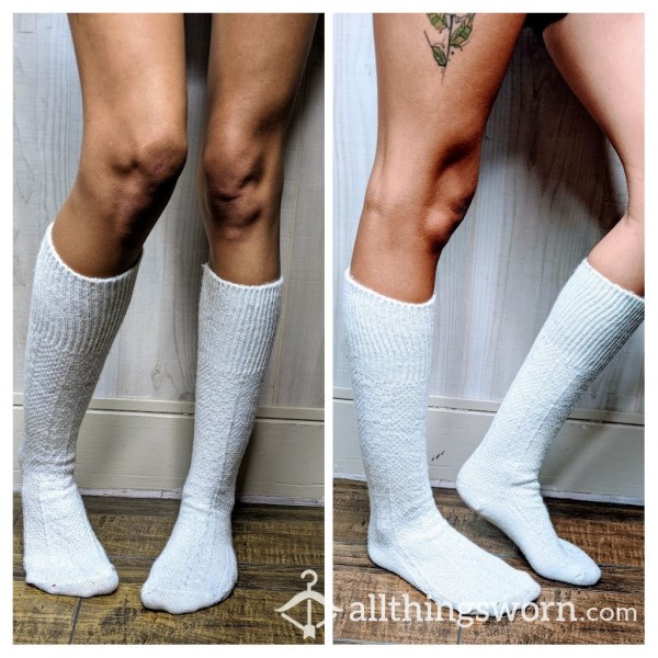 White Knee High Socks