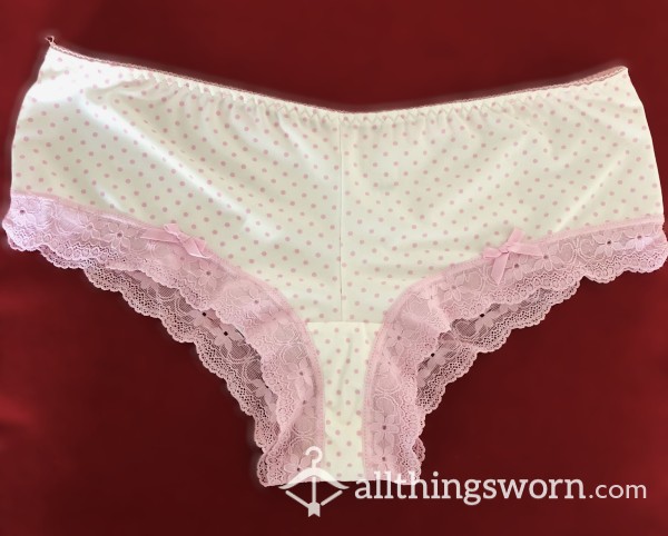 White Knickers With Pink Spots