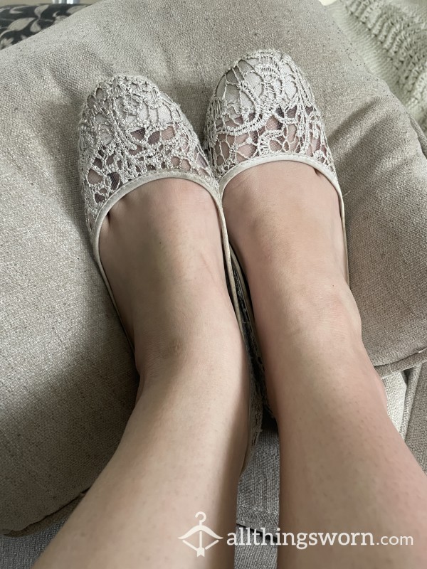 White Lace Flats. Had For 1.5 Years