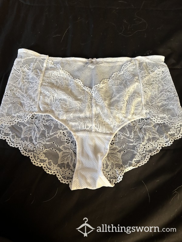 White Lace Full Back High Waisted Panties