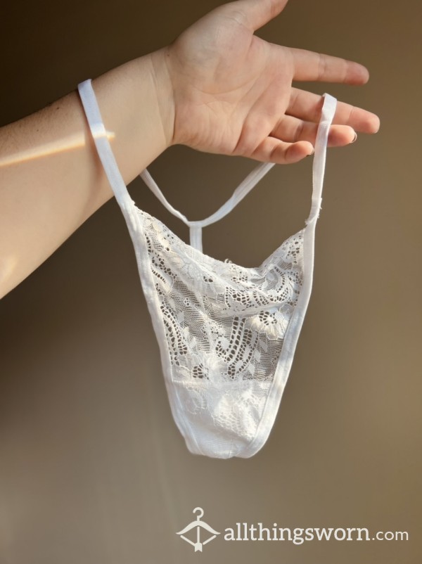 🤍🕊 White Lace G-string 🕊🤍 48 Hour Wear