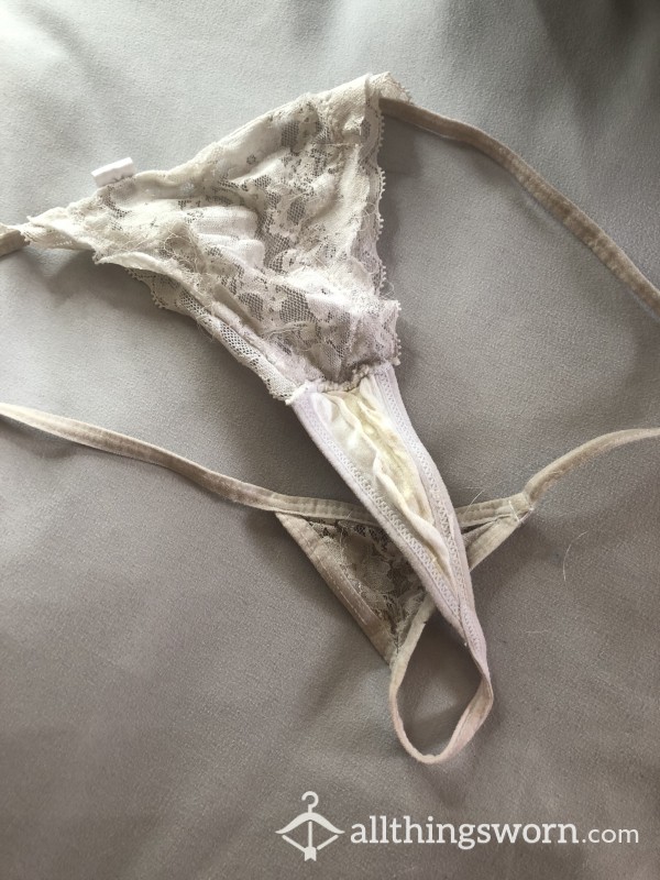 WHITE LACE G-STRING WITH A LITTLE EXTRA!