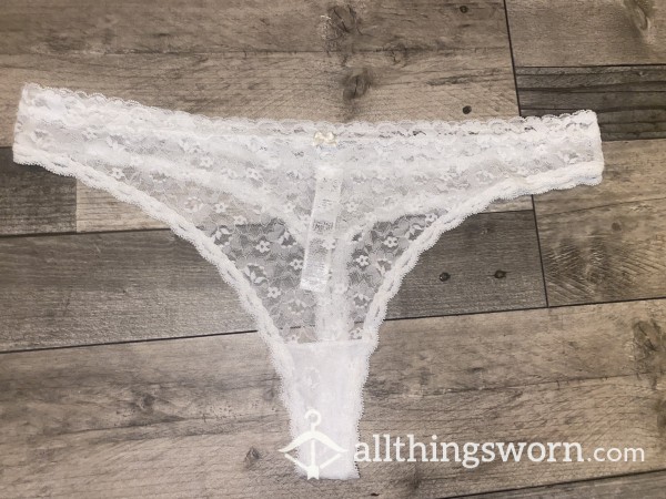 White Lace G String Thong🤍