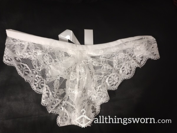 White Lace Panties With Bow