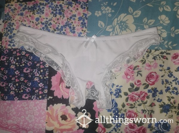 White Lacey Panties (crotchless)