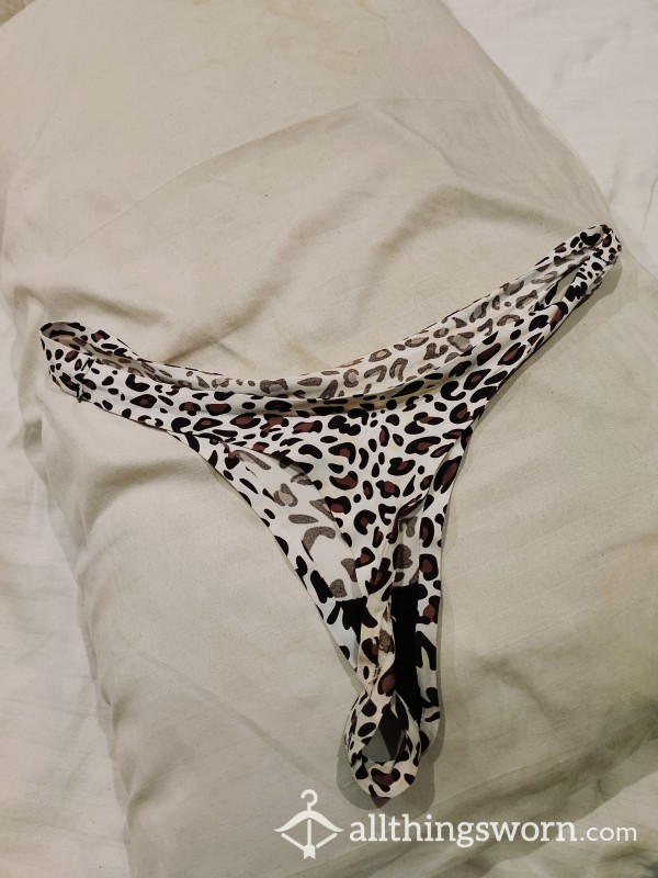 White Leopard Printed Panties 😉 24 Hours Wear + 3 Xxx Complimentary Pictures 💖