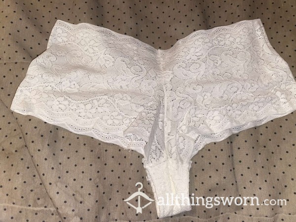 White Nylon Partial Thongs