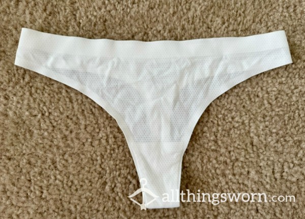 White Nylon Thong
