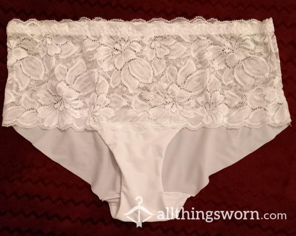 White Or Cream Lace & Satin Panties