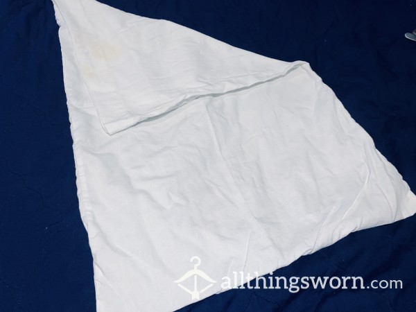 White Pillowcase With Visible Staining🤍