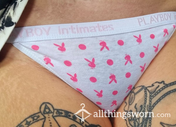 White Playboy Intimates Thong 🐰