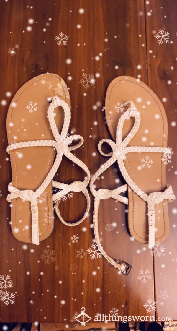 White Sandals Size 11