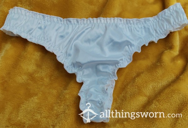 White Satin-y Thong Panty, 2 Days