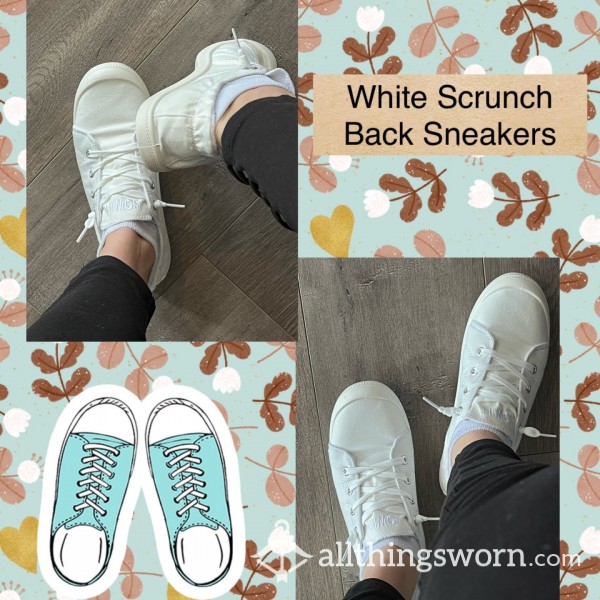 White Scrunch Back Sneakers Size 7