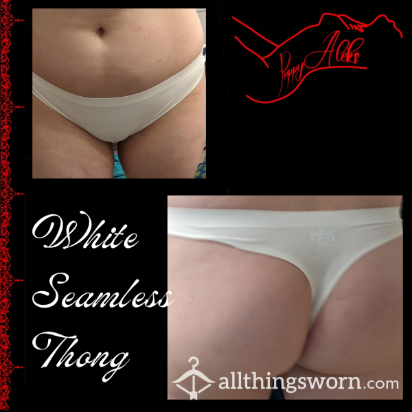 White Seamless Thong