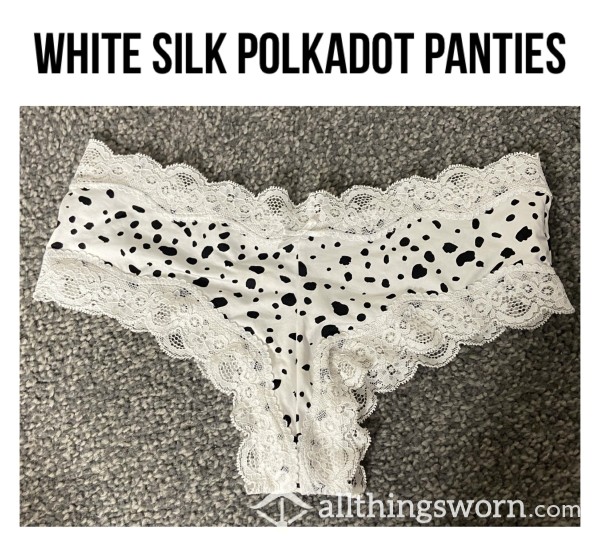 *reduced* White Silk Polkadot Panties🤍