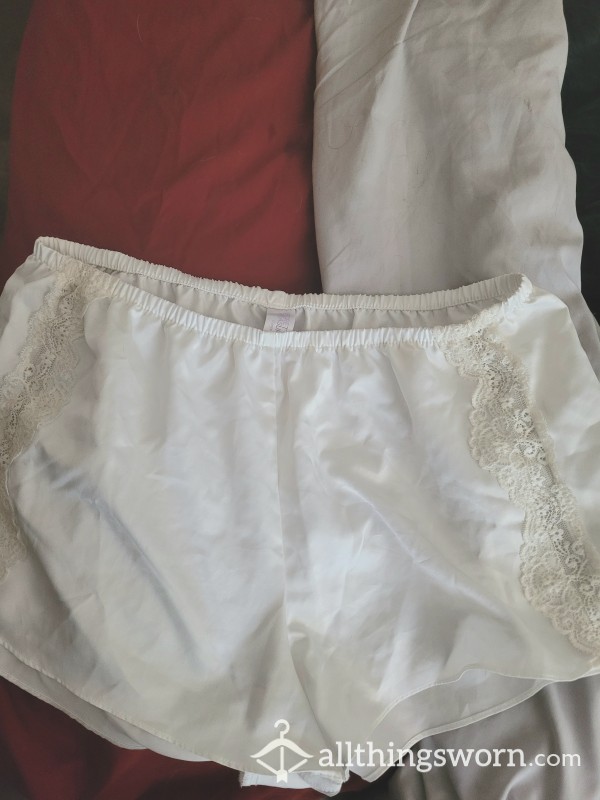 White Silk Sleep Shorts