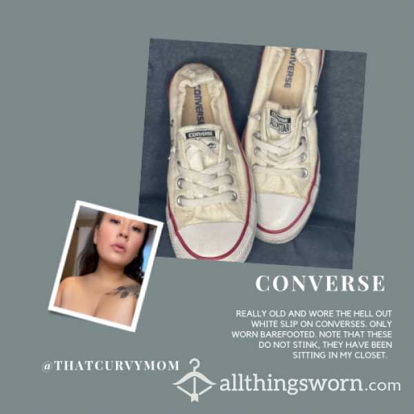 White Slip On Converse Size 7