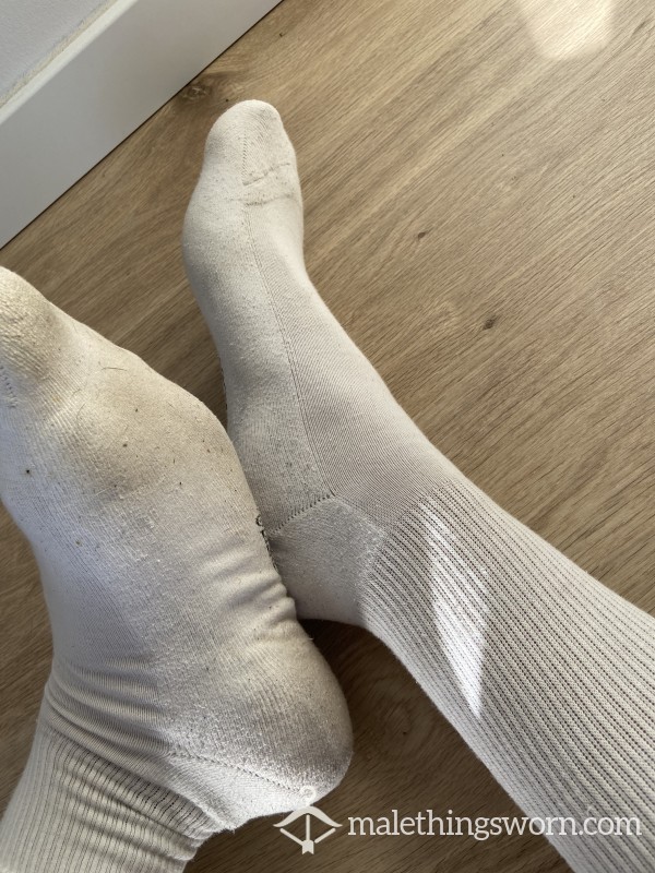 White Dirty Gym Socks