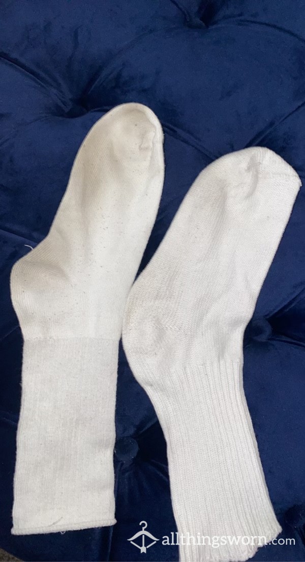 White Semi-Slouch Socks