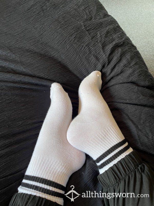 White Socks With  Black Stripes