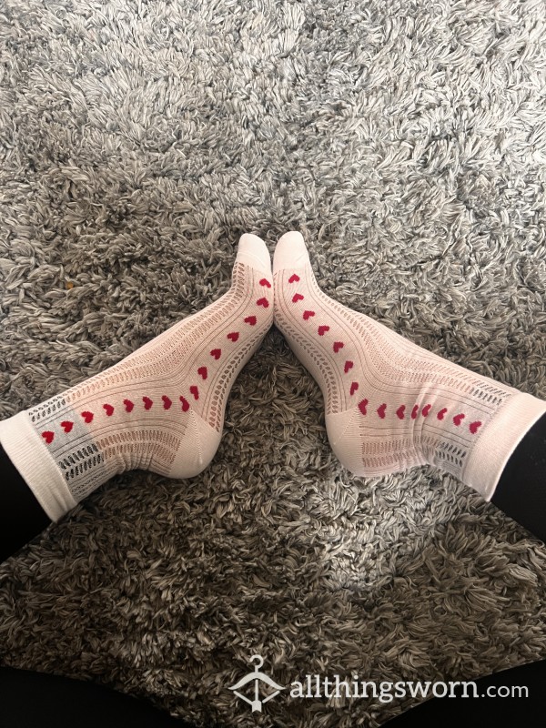 White Socks With Hearts ♥️