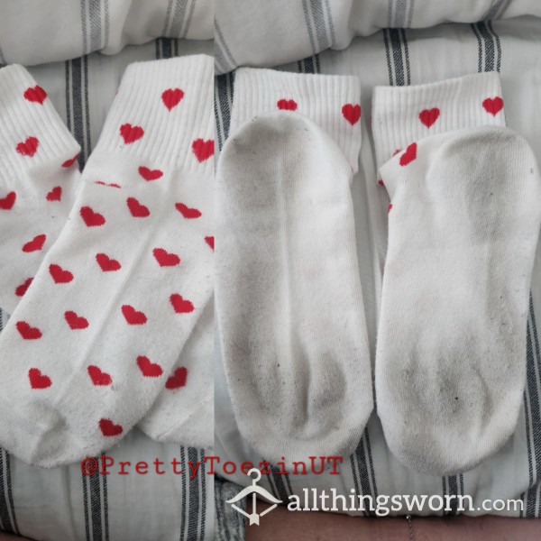 White Socks With Red Hearts ❤️