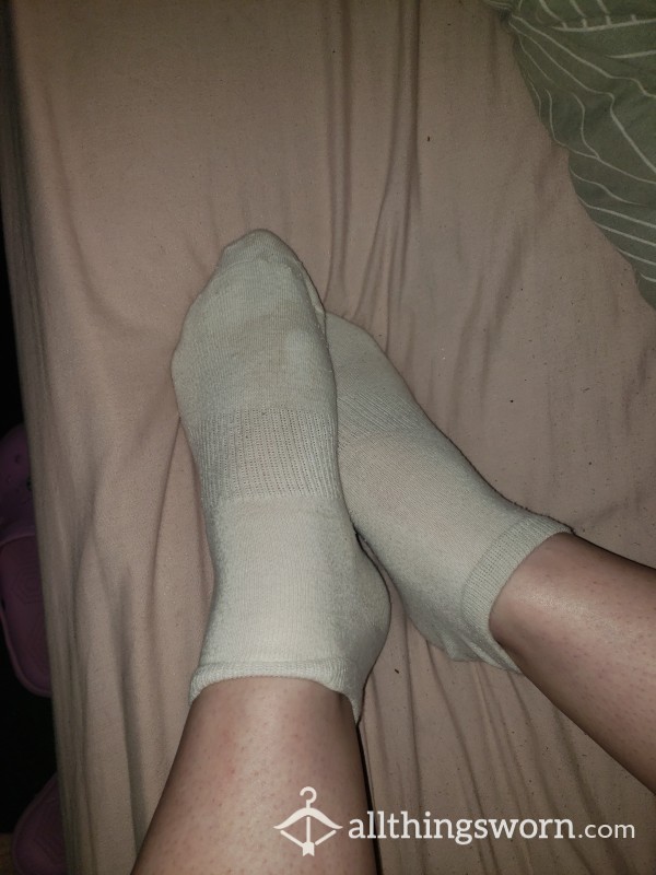 White Sports Socks, Well Worn