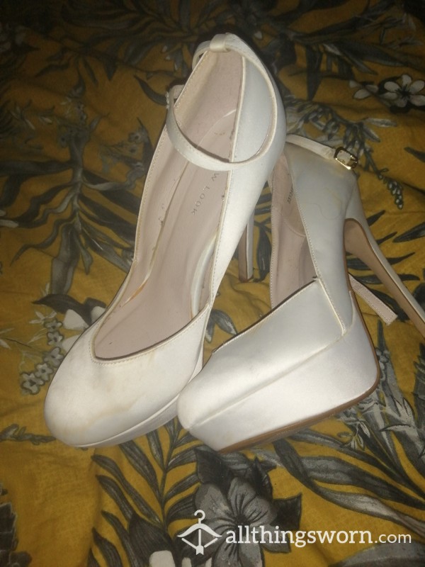 White Stained Heels
