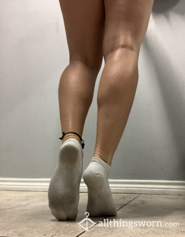 White Sweaty Dirty Leg Day Socks