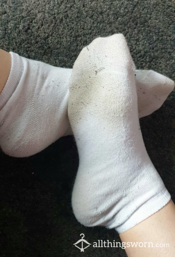 White, Sweaty Socks Worn For 2 Shifts At Work
