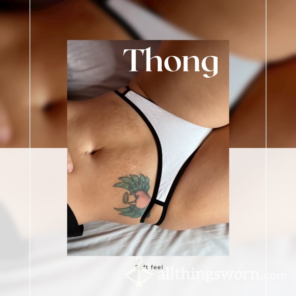 White Thong W/Black Trim 🖤🤍