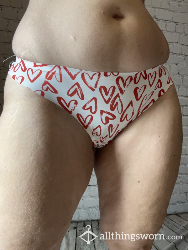 White Thong With Hearts