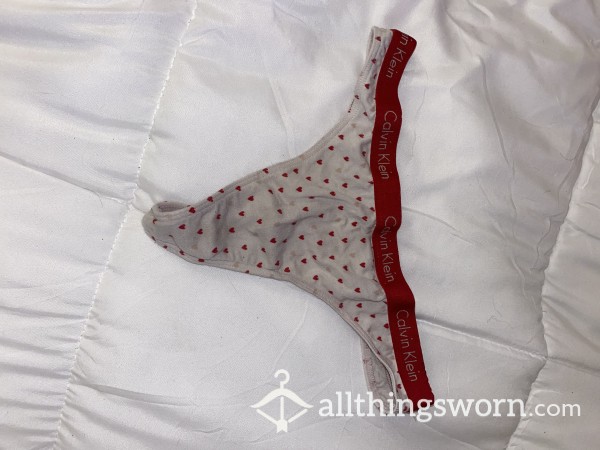 White Thongs With Hearts