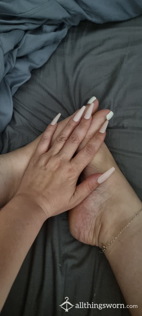 White Toe Polish Feet Pics