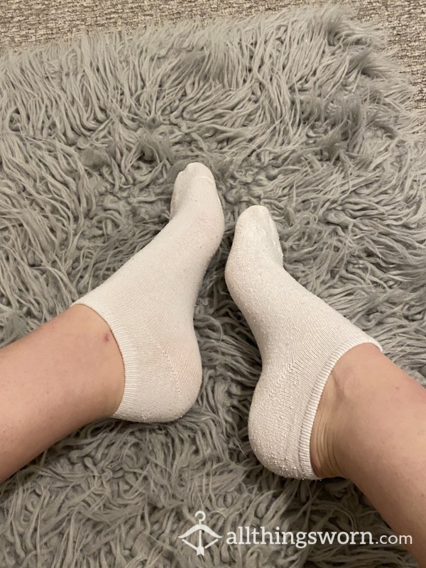 Worn White Trainer Socks