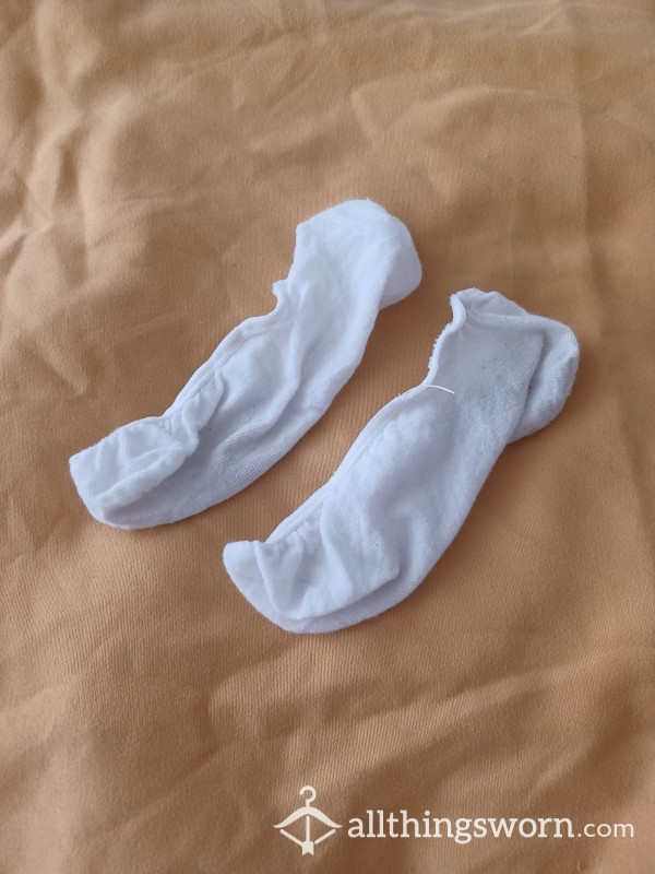 White Used Trainers Socks