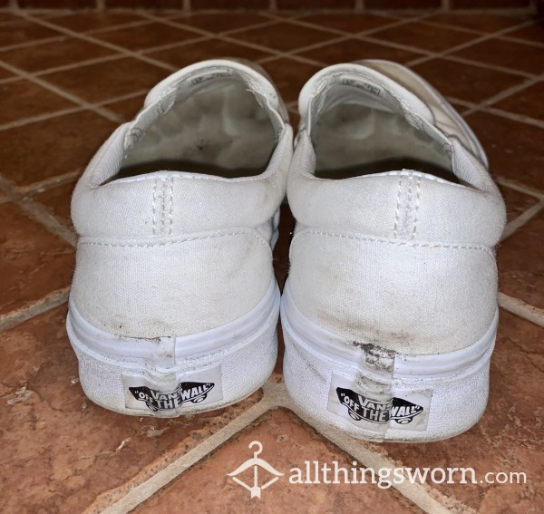 SOLD | Shoes - White Vans Slip-on Sneakers